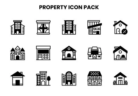 Property DuoTone Icons Pack Stock Illustration