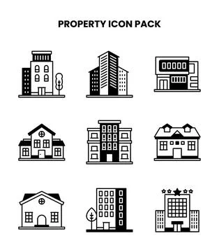 Property DuoTone Vector Icons Pack Stock Illustration
