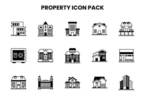 Property DuoTone Vector Icons Pack Stock Illustration