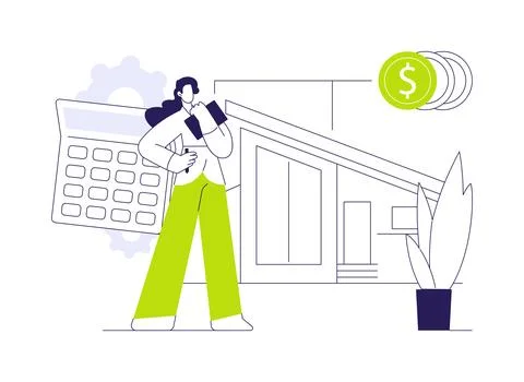 Property evaluator abstract concept vector illustration. Stock Illustration