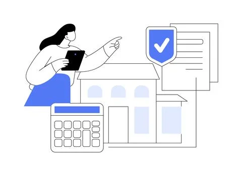 Property evaluator isolated cartoon vector illustrations. Ilustración de archivo
