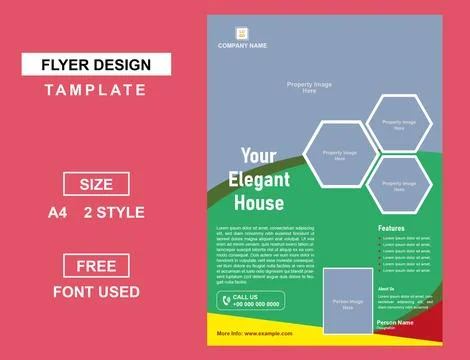Property Flyer Design Template for Your Real Estate Business Stock Illustration