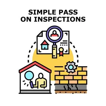 Property home inspection process passing assessment concept 스톡 일러스트