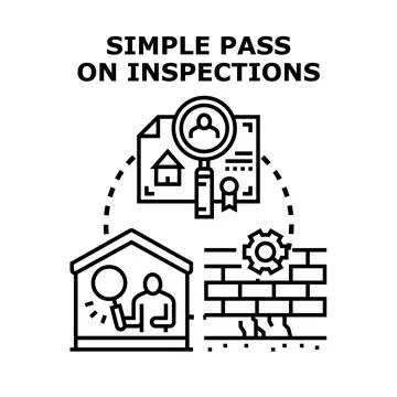 Property home inspection process passing assessment concept 스톡 일러스트