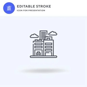 Property icon vector, filled flat sign, solid pictogram isolated on white, logo Ilustración de archivo