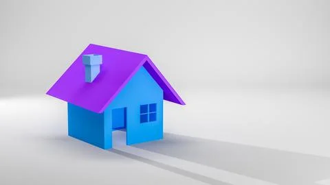 Property industry growth Concept and blue small Housing 3d illustration, fi.. Stock Illustration