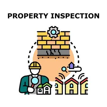 Property inspection analyzing construction defects and house condition Stock Illustration