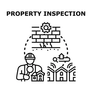 Property inspection analyzing construction defects and house condition Stock Illustration