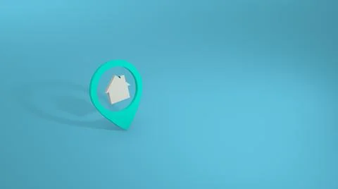 Property investment concept. Pointer web icon. 3d illustration Illustrazione stock