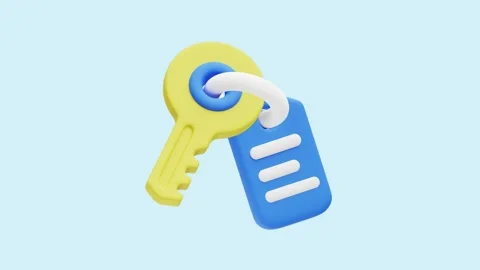 Property Key animated 3d icon. Video stock 289453745
