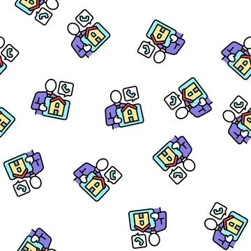 Property landlord vector seamless pattern Illustrazione stock