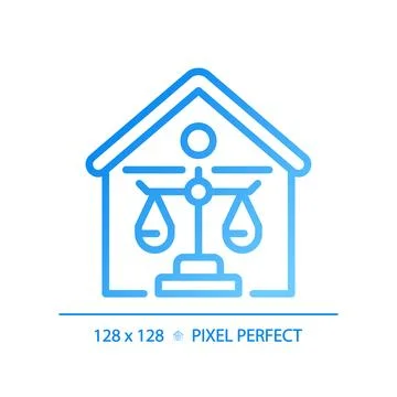 Property law pixel perfect gradient linear vector icon Ilustração Stock