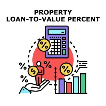 Property loan to value percent calculation concept Stock Illustration