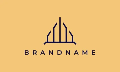 Property logo template with simple and luxurious Stock Illustration