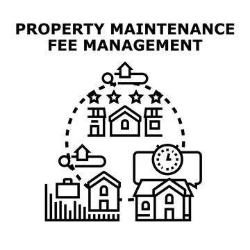 Property maintenance fee management process illustration Stock Illustration