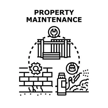 Property maintenance services icon presenting house repair work Stock Illustration