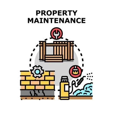 Property maintenance services icon presenting house repair work Stock Illustration