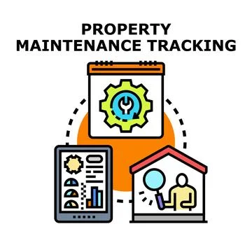 Property maintenance tracking digital management concept Stock Illustration