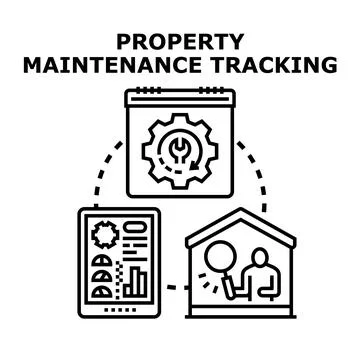 Property maintenance tracking digital management concept Stock Illustration