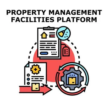 Property management facilities platform concept solution 스톡 일러스트