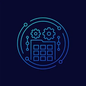 Property management icon, linear design Ilustração Stock