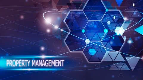 Property Management,Innovation Computer Data Technology,Business background Illustrazione stock