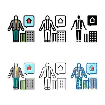 Property manager color icon range vector 库存插图