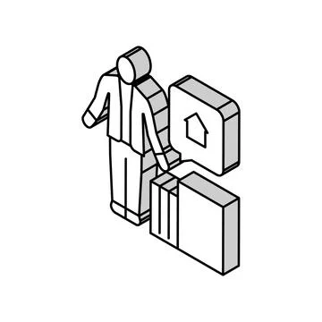 Property manager isometric icon vector illustration Stock Illustration