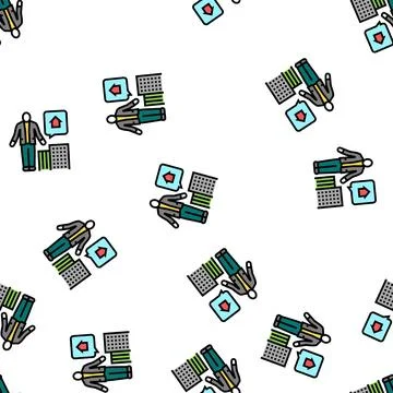 Property manager vector seamless pattern 스톡 일러스트