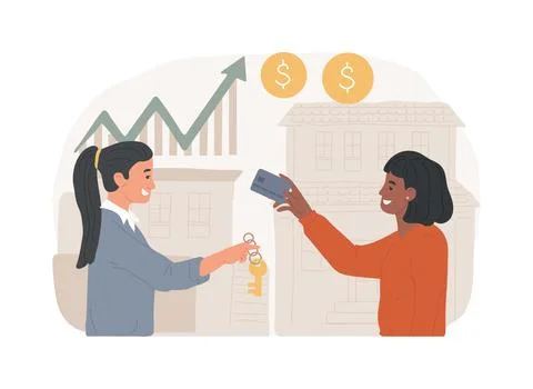 Property market isolated concept vector illustration. Ilustración de archivo