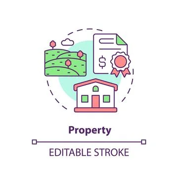 Property multi color concept icon Stock Illustration
