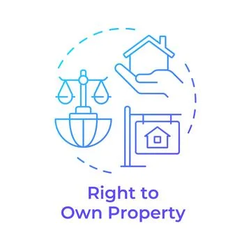 Property owning right blue gradient concept icon Stock Illustration
