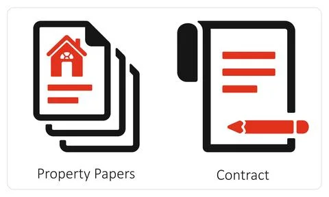 Property Papers and Contract Stock Illustration