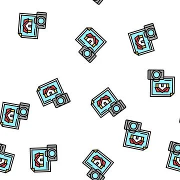 Property photography vector seamless pattern Stock Illustration