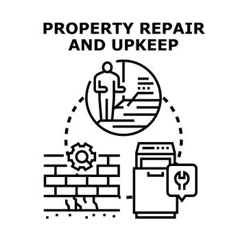 Property repair and upkeep vector concept illustration Stock Illustration