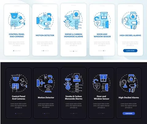 Property security system onboarding mobile app page screen Stockillustratie