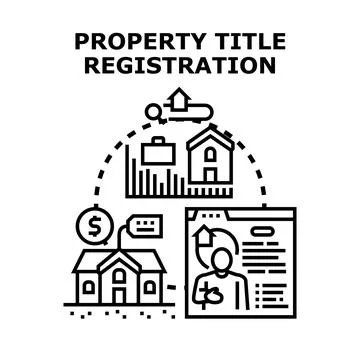 Property title registration document and ownership concept 스톡 일러스트