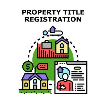 Property title registration document and ownership concept 스톡 일러스트