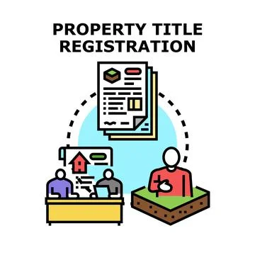 Property title registration document ownership transfer concept 스톡 일러스트