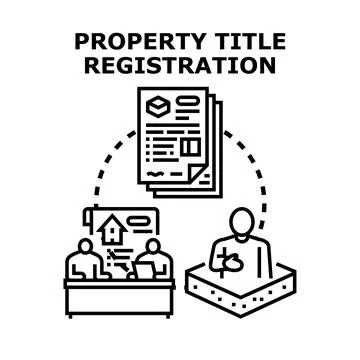 Property title registration document ownership transfer concept 스톡 일러스트