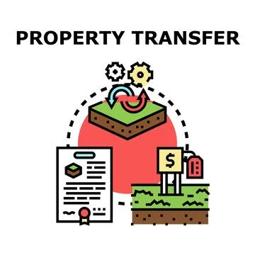 Property transfer concept with document and land exchanging 스톡 일러스트