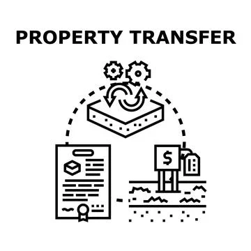 Property transfer concept with document and land exchanging 스톡 일러스트