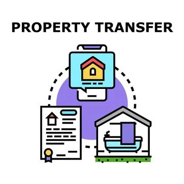 Property transfer concept with house document and digital management 스톡 일러스트