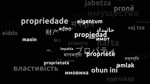 Property Translated in 55 Worldwide Languages Endless Looping 3d Zooming Word Video stock 145211233