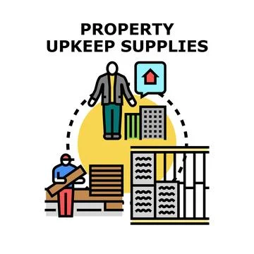Property upkeep supplies vector concept illustration Stock Illustration