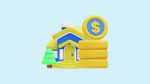 Property Valuation animated 3d icon. Stock Footage 289453765