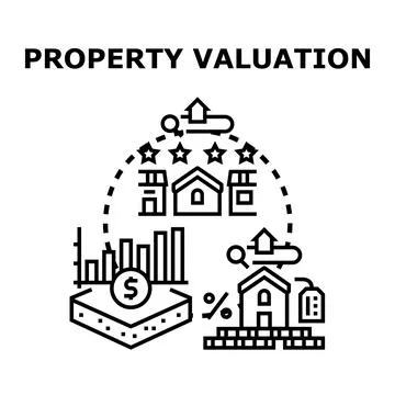 Property valuation concept assessing real estate value 스톡 일러스트