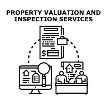 Property valuation inspection services concept vector illustration Stock Illustration