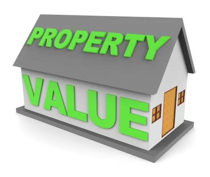 Property Value Indicates House Prices 3d Rendering Stock Illustration