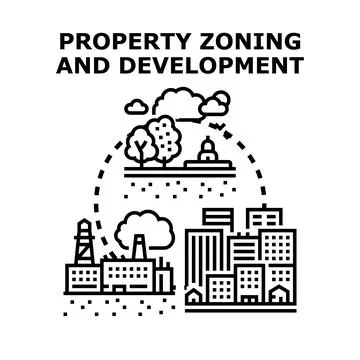 Property zoning and development planning concept vector Stock Illustration